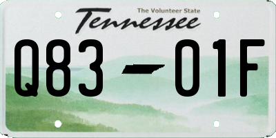 TN license plate Q8301F