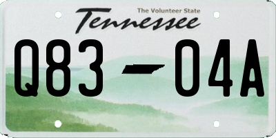 TN license plate Q8304A