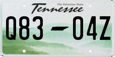 TN license plate Q8304Z