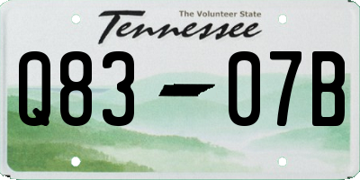 TN license plate Q8307B