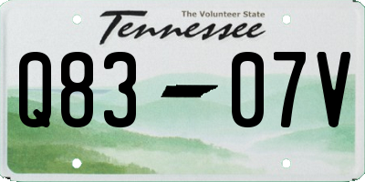 TN license plate Q8307V