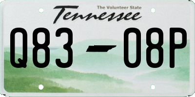 TN license plate Q8308P