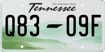 TN license plate Q8309F
