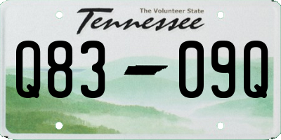 TN license plate Q8309Q