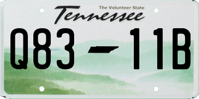 TN license plate Q8311B