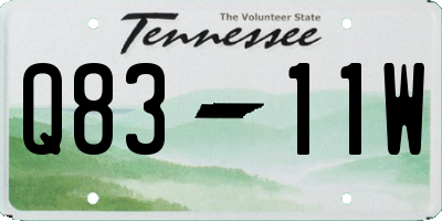 TN license plate Q8311W