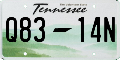 TN license plate Q8314N