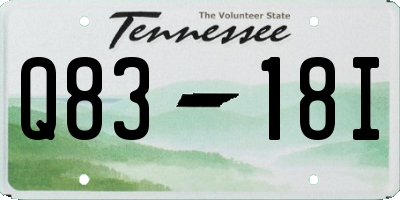 TN license plate Q8318I