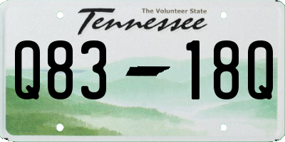 TN license plate Q8318Q