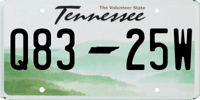 TN license plate Q8325W