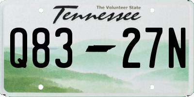 TN license plate Q8327N