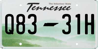 TN license plate Q8331H