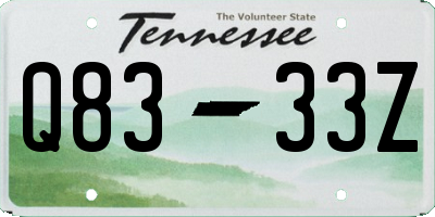 TN license plate Q8333Z