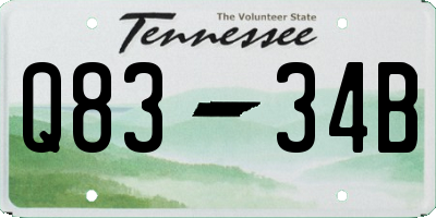 TN license plate Q8334B