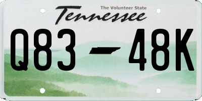 TN license plate Q8348K