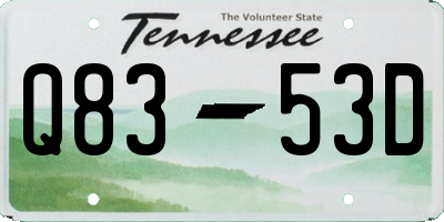 TN license plate Q8353D