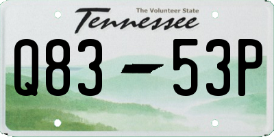 TN license plate Q8353P
