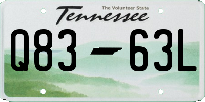 TN license plate Q8363L