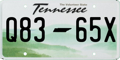 TN license plate Q8365X