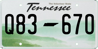 TN license plate Q8367O