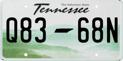 TN license plate Q8368N