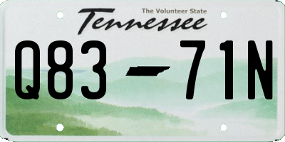 TN license plate Q8371N