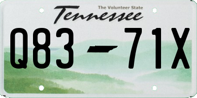 TN license plate Q8371X