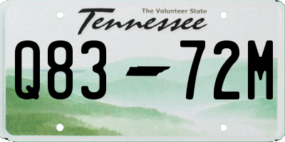TN license plate Q8372M