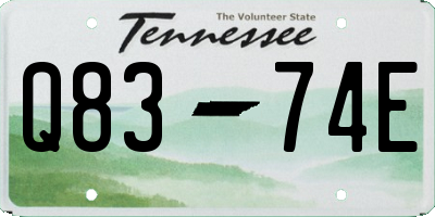 TN license plate Q8374E