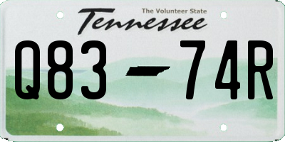 TN license plate Q8374R