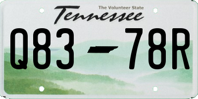 TN license plate Q8378R