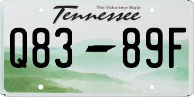 TN license plate Q8389F