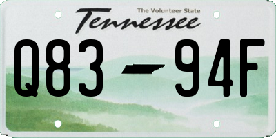 TN license plate Q8394F
