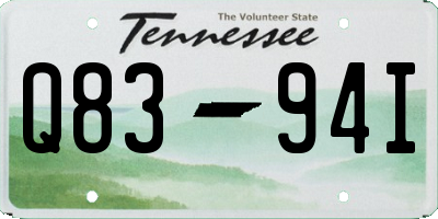 TN license plate Q8394I