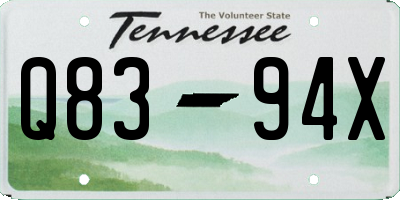 TN license plate Q8394X