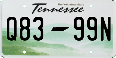 TN license plate Q8399N
