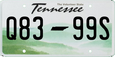 TN license plate Q8399S