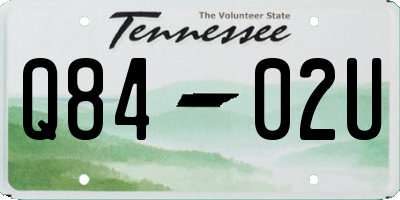 TN license plate Q8402U