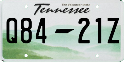 TN license plate Q8421Z