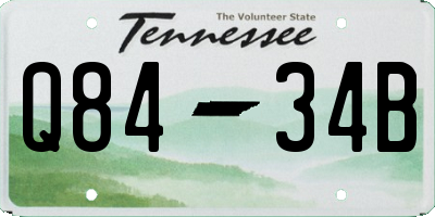 TN license plate Q8434B