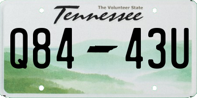 TN license plate Q8443U