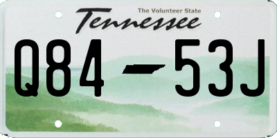 TN license plate Q8453J