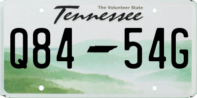 TN license plate Q8454G