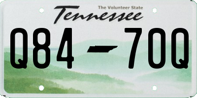 TN license plate Q8470Q