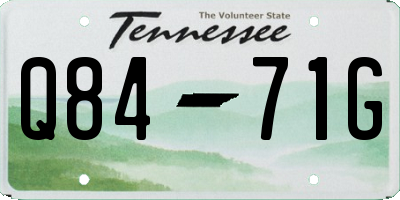 TN license plate Q8471G