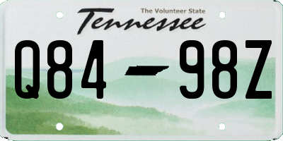 TN license plate Q8498Z