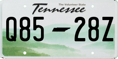 TN license plate Q8528Z