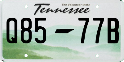 TN license plate Q8577B