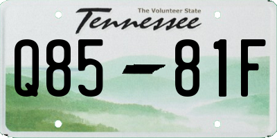 TN license plate Q8581F