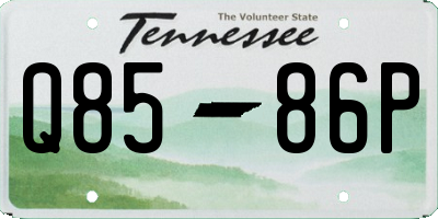 TN license plate Q8586P